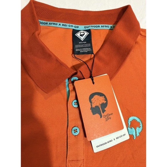 NWT‎ REI Co-op Outdoor Afro 94% Cotton Polo Shirt Size XXL - Picture 3 of 6